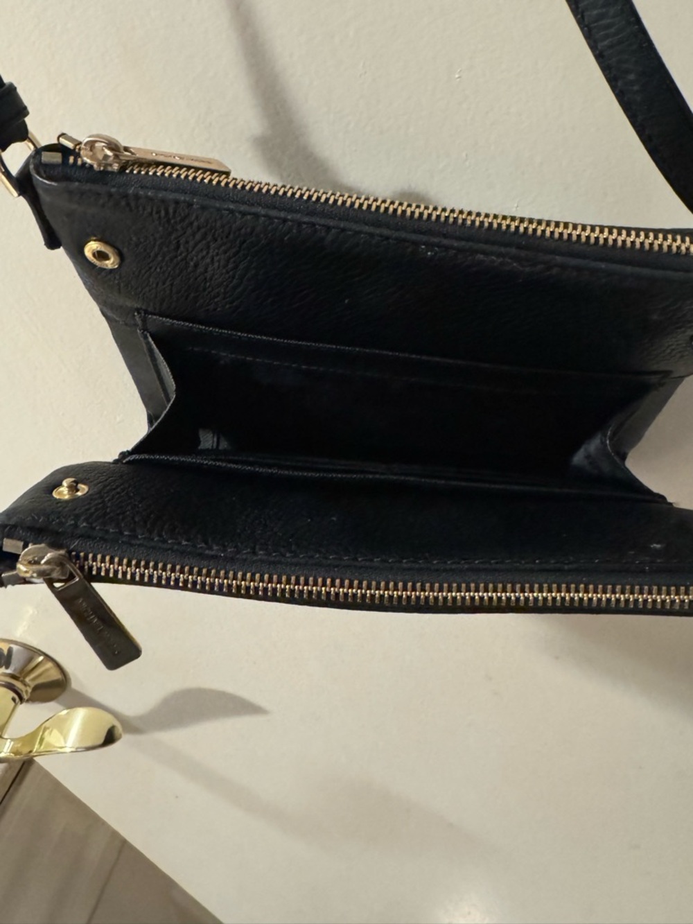 Michael Kors Black Leather Crossbody with Gold Hardware - Picture 3 of 3